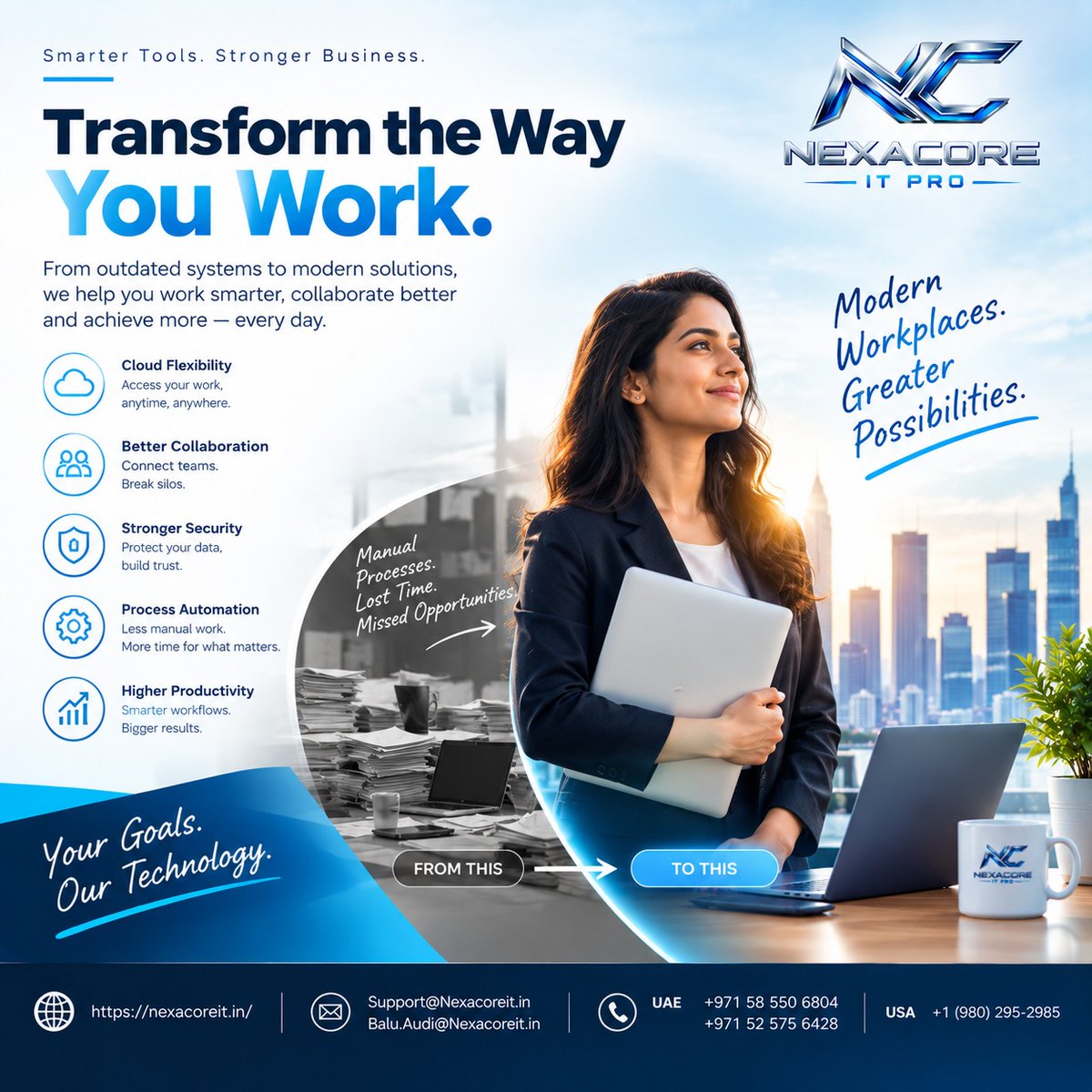 NexacoreITPro's tweet photo. 🚀Transform the Way You Work with NexaCore IT Pro!
Smarter Workplaces. Greater Possibilities.
🌐https://t.co/6Pz9g2VpeA
📞+971 58 550 6804 / +1 (980) 295-2985
📩support@nexacoreit.in
#NexaCoreITPro #ModernWorkplace #CloudSolutions #ITSupport #DigitalTransformation https://t.co/zJOyW8xlgG