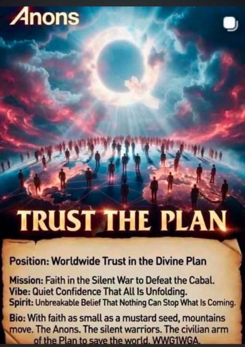 warDaniel47's tweet photo. TRUST AN ANON THEY KNOW WHAT’S COMING——
Several people have asked me to explain what an Anon is.  Anons are the civilian arm of the plan to Save The World. 🌎 
Anons were called ahead of the public for a very specific reason. Anons had to know the darkness ahead of the light.  
I don’t think people understand the True weight Anons carried for the world. 
Anons have endured so much loss during this operation, friends, family, adult children, neighbors. 
But no matter the false persecution that fell onto Anons; while the Anons were fighting for you and your children, there were people coming up against them time and time again. 

The end times was never about the end of humanity; The end was evil’s end all along.  Hopefully by now; you are realizing that evil is being brought into the light & removed daily. 

This was a different kind of war, a war of the mind. Spiritual battle between good vs evil.  
All Social media platforms are a digital battlefield and Anons have to remain on here until it’s over. 
Anons have the higher knowledge to help guide the public through this awakening process to reach your higher state of consciousness and awareness, Anons will guide you into the New God Source System. 
Each person will experience their own awakening and Anons will carry the light when it becomes too Dark…..Dark To Light‼️