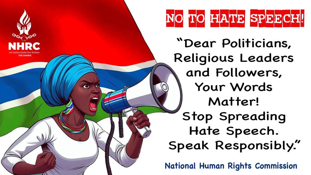 NHRCGambia's tweet photo. The NHRC issued a statement expressing serious concern over the growing use of tribal and ethnic rhetoric, inflammatory language, derogatory remarks...https://t.co/Lxdbd6yOhR | https://t.co/7GZnGENcLp https://t.co/DHMhMzIxyM