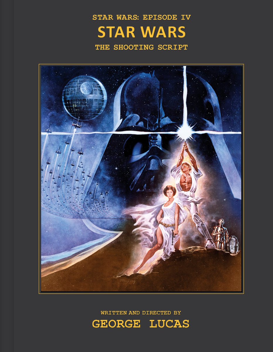 sw_holocron's tweet photo. George Lucas’ official shooting script for the original STAR WARS is being published next year as part of the franchise’s 50th anniversary celebrations.

Details here: https://t.co/f56wYxgABi https://t.co/N0iUqaT7V6