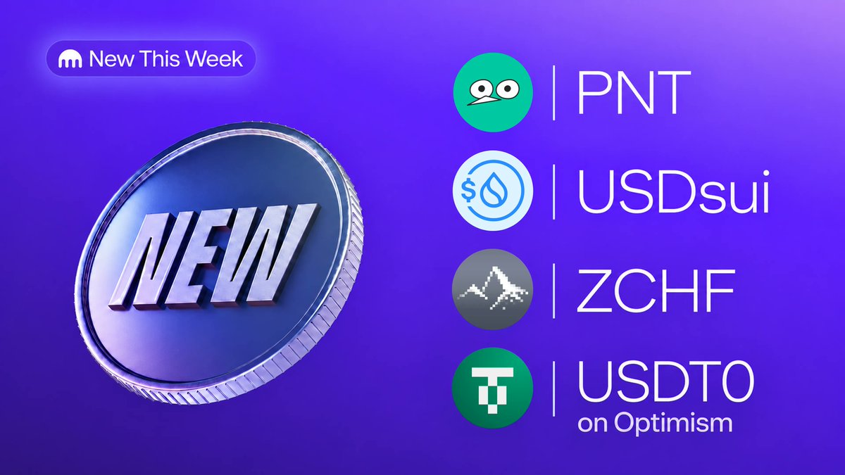 krakenlistings's tweet photo. New on Kraken this week:

$PNT (@PheasantNetwork)
$USDsui (@SuiNetwork)
$ZCHF (@frankencoinzchf)
USDT0 on Optimism (@Optimism)

Explore everything new → https://t.co/2Yp4uoi5YI https://t.co/OFRgtHTdMI
