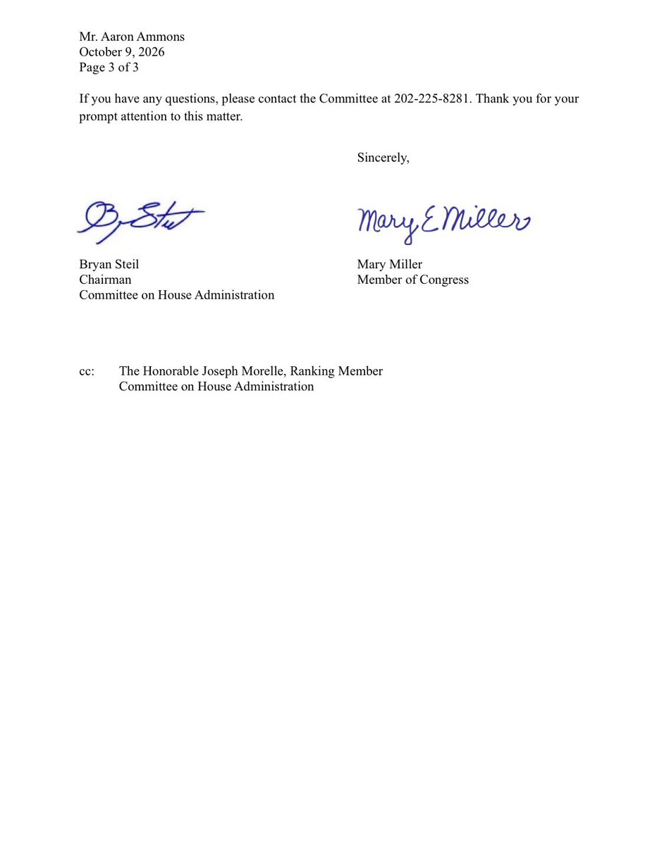 RepMaryMiller's tweet photo. 🚨Chairman @RepBryanSteil and I are demanding answers from the Champaign County Clerk and Recorder following serious ballot errors and the suspension of early voting.

These repeated election failures cannot be brushed off as isolated mistakes. Voters deserve accountability and confidence in their elections.

Read the full letter: https://t.co/x4z8uKObFo
