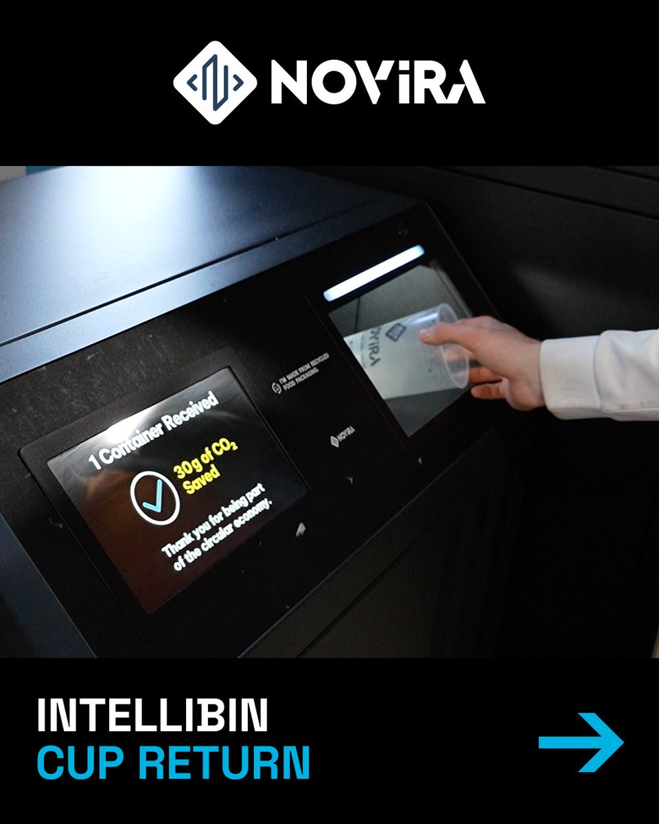 noviratech's tweet photo. Our Novira reusable cups are only part of the solution. ♻️🍺

Making reuse easy is what makes it work!

#intelliPour #intelliBin #Reuse https://t.co/BoS1VNqP7P