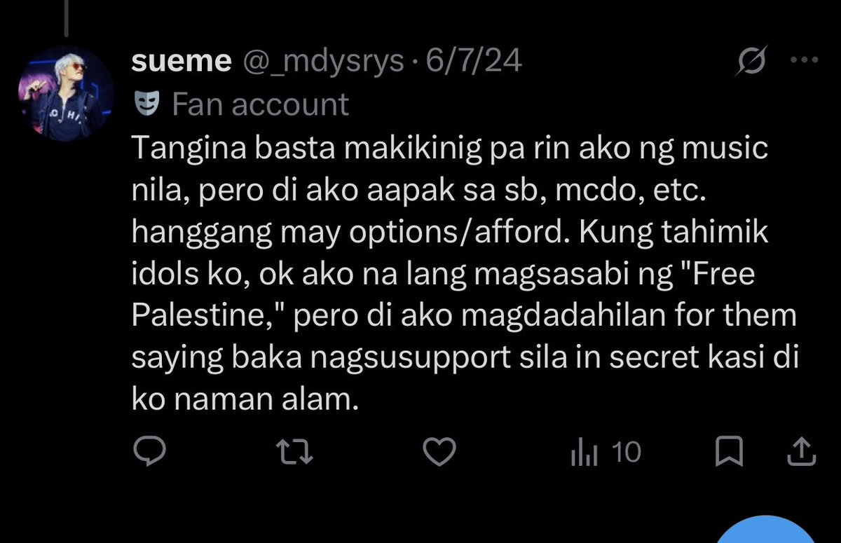 wei_en12200320's tweet photo. Paka impokrita amputa! Pesteng mental gymnastics yan

G na g pag si Leni pero pag fave idols niya, okay lang daw kasi siya nalang mag Free Palestine kuno lmao

Walk what you talk, bitch! https://t.co/7luqYmYESe