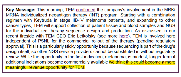 ChartandStocks's tweet photo. Guggenheim Securities 10/7 note on $TEM: https://t.co/Gbws4QwXFR