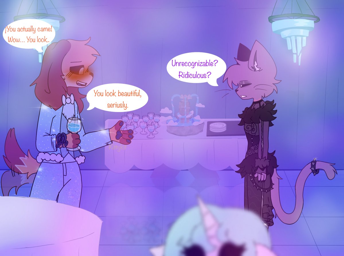 Kittykit_draws's tweet photo. Dance Night

// If anyone gets the reference, let me know, although it's pretty obvious
#Daynap #Catnap #Dogday #SmilingCrittersAU #SmilingSecrets #furry #digitalart #furryartist https://t.co/fNLGoSUaoa