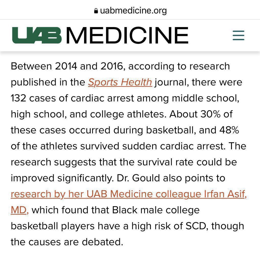 BenjaminKing60's tweet photo. @AislingOLoughl1 This other study’s from 2018, Aisling:
https://t.co/QzfDjIfUon

In 2 yrs, 132 cases of cardiac arrest in athletes 11-27yo — more than one SCA per week in young, competitive US athletes.

Over half died. Before Covid vaccines.

But no one was hyper-focused on it back then.
👇🏻👉🏻 https://t.co/yhtMKMJ26d