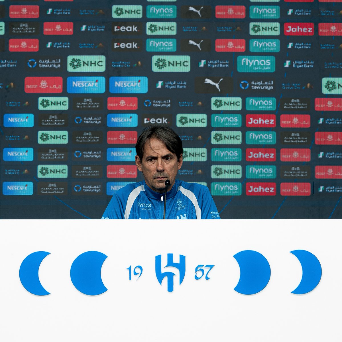 Alhilal_FC's tweet photo. حديث المدير الفني "سيموني إنزاغي" قبل مواجهة "الاتحاد" 🎤