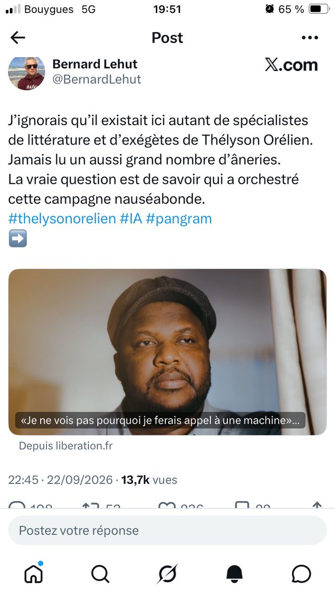 JAsensio's tweet photo. Rappelons à cet imbécile qu’est Bernard Lehut que c’est un imbécile.
Ne jamais douter qu’un foutage de gueule comme celui auquel nous ont convié les journaleux germanopratins avec l’affaire Thélyson Orélien n’aurait jamais pu se produire si ces gens savaient lire. https://t.co/6pSnMuVCG3