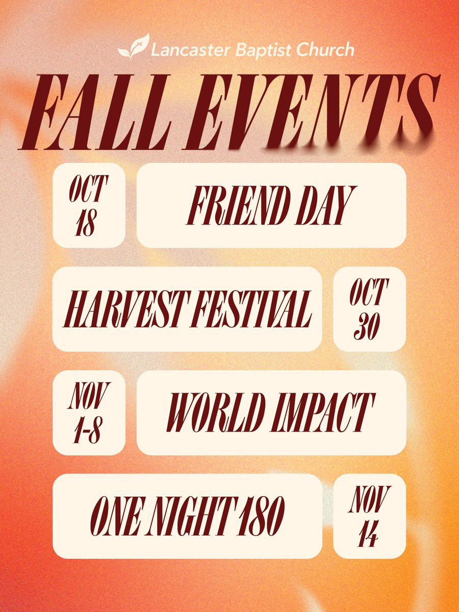 lbc_today's tweet photo. We’re so excited for all that’s ahead this fall! 🍂

Join us tomorrow morning at 9:30 in the Student Life Center for breakfast, a short encouraging challenge, and a time to go out and invite our community to join us for Friend Day! We’re thankful for every opportunity to reach people with the hope of Christ.