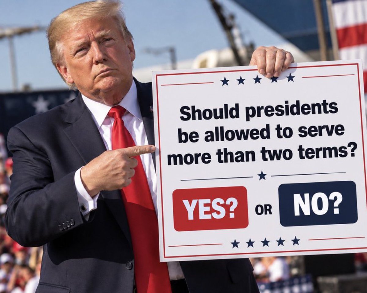 LoryReport_bkp's tweet photo. Should presidents be allowed to serve more than two terms? 

YES or NO? https://t.co/4EF6DssxzH