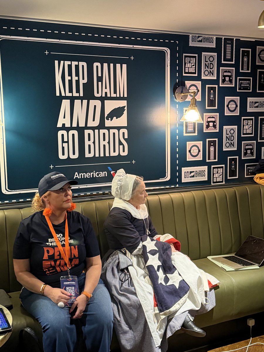 PHLY_Eagles's tweet photo. London takeover so deep even Betsy made the trip https://t.co/YeNRvIsxsj