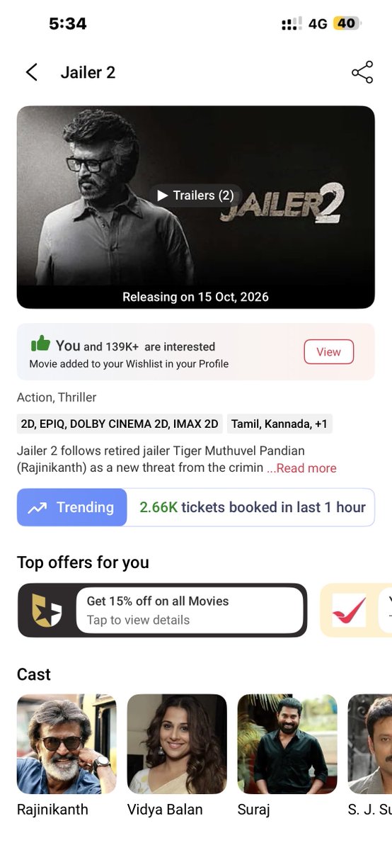 VettaKaruppu's tweet photo. Ootha limited screen countla hourly trend varadhellam unnala mattum than mudiyum thalaivaa 😭🔥
#Jailer2 #Jailer2FromOct15 #Jailer2Bookings https://t.co/joK95CwRkP