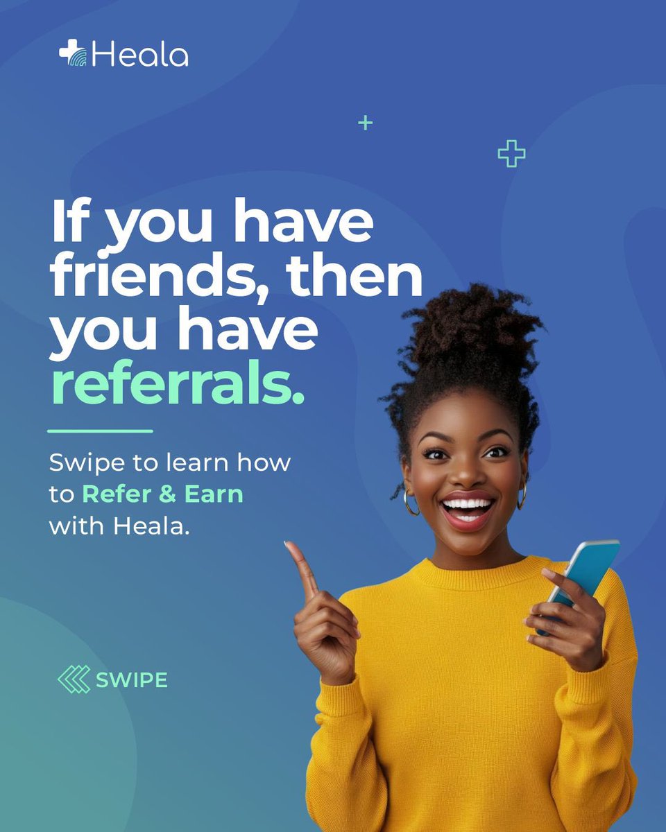 HealaTech's tweet photo. This Customer Service Week, we’re giving you another reason to spread the word about Heala....

Refer your friends, help them discover easier healthcare plans with Heala, while you get rewarded for every successful referral

#heala #referandearn https://t.co/i5LSnwmJKi