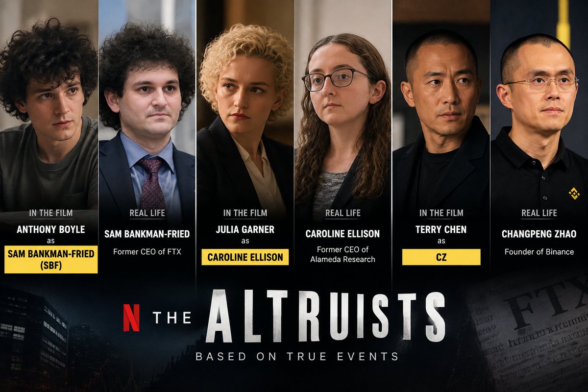 TuanNguyen_6789's tweet photo. 🎬 Netflix has confirmed that @cz_binance will also appear as a character in its latest crypto series, “The Altruists.”

The series follows the FTX collapse, focusing on SBF and his controversial relationship with Caroline Ellison.

CZ is just a supporting character. He doesn't even appear in the trailer.

I'm curious how Netflix will portray him. 

And one more question: Does Netflix need CZ's permission and have to pay him for the rights to portray him in the series?
