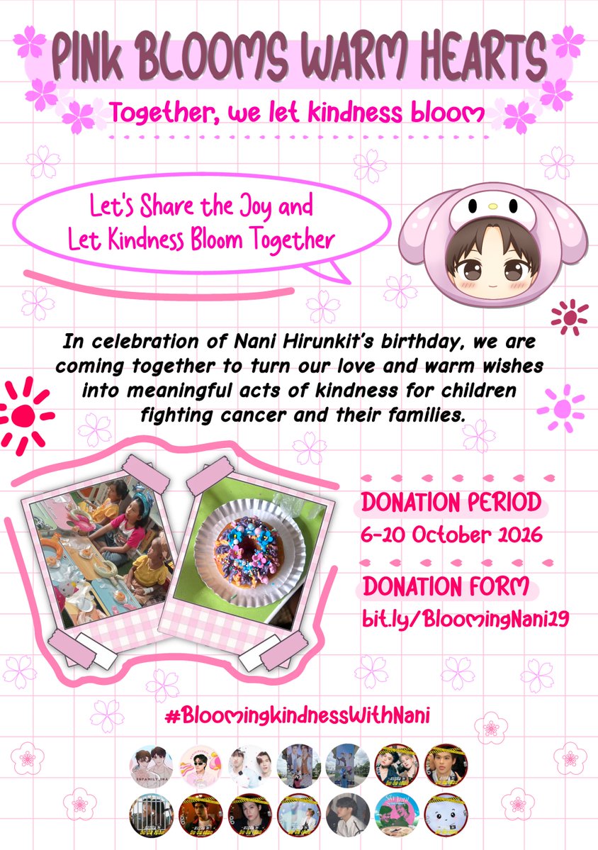 inimeuyah's tweet photo. PINK BLOOMS WARM HEARTS🌺
Project by @nijjwaa

Let’s celebrate Nani Hirunkit’s birthday by sharing warmth and letting kindness bloom to children fighting cancer.

📅 6-20 Oct 2026
🔗 https://t.co/vCz59sLVNm

#BloomingKindnessWithNani
#Hirunkit_
#NaniBDproject2026 https://t.co/KocvsHWIRo