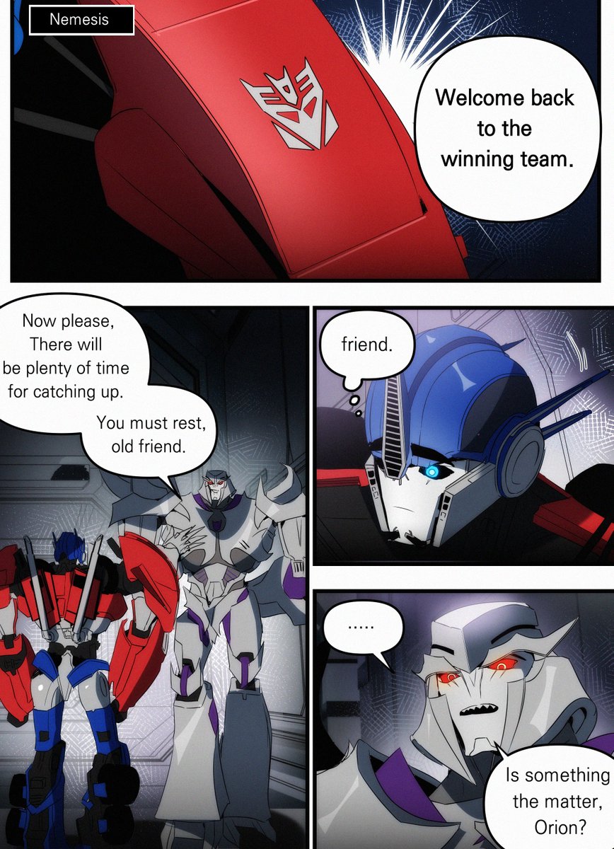 cucubori's tweet photo. Amnesiac Optimus, still stuck in the time when he and Megatronus were conjunx (3/3) 
#megop https://t.co/XbOeEmCxuq