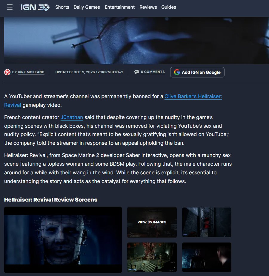 xj0nathan's tweet photo. J’ai carrément droit à mon article sur IGN ! 😅 En temps normal, j’aurais trouvé ça génial, mais vu le contexte, difficile de m’en réjouir…

https://t.co/qK9hlaaJuX

Un grand merci à @MckKirk d’avoir relayé mon histoire ! 🙏

J’espère que cela fera bouger les choses auprès de YouTube ou, à défaut, permettra d’alerter les autres créateurs sur les risques liés à ce jeu.