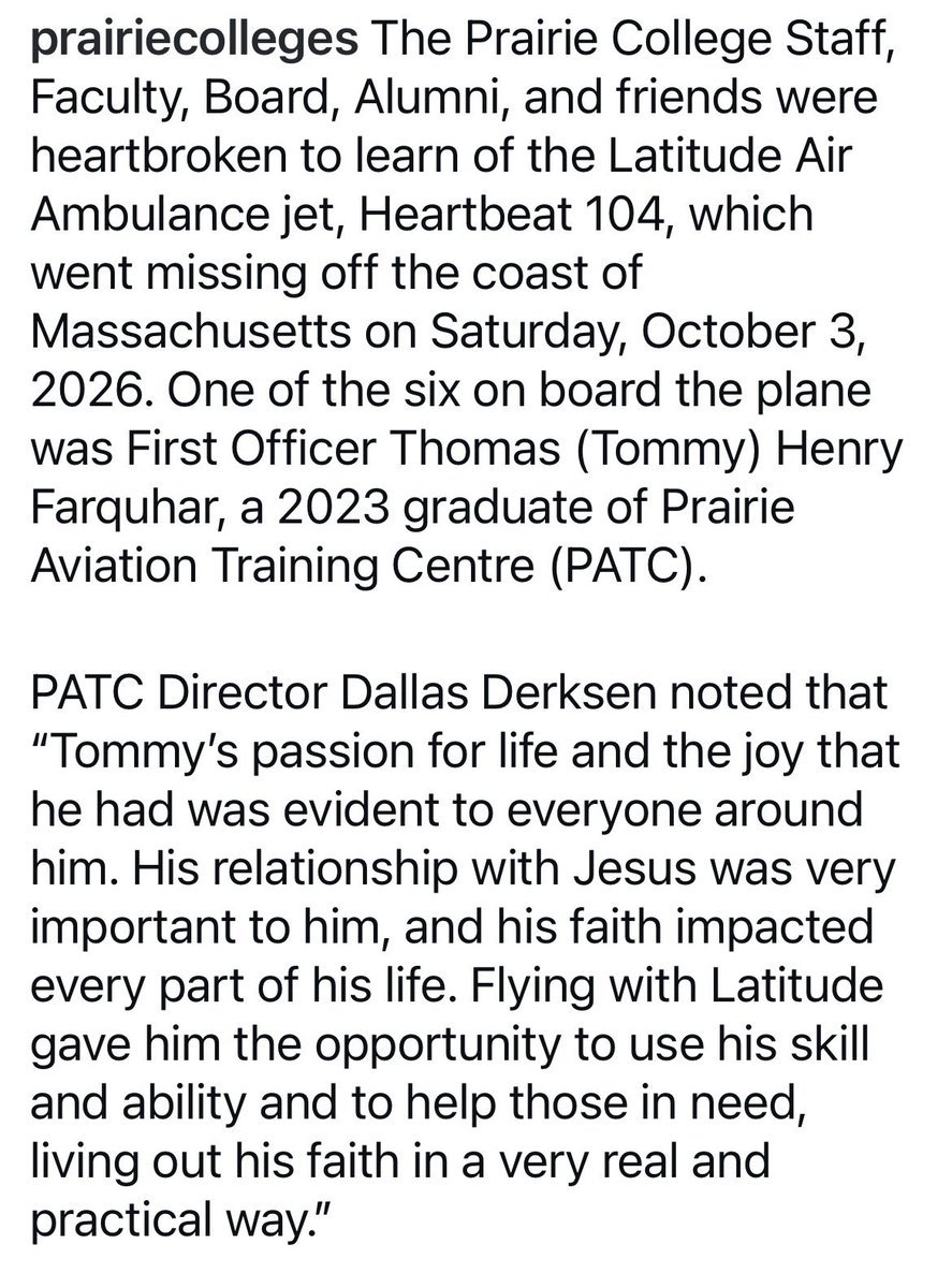 GregOttenbreit's tweet photo. A Saskatchewan born and trained pilot gone much too soon.
He lost his life serving others.
Our prayers go out to the Farquhar family 😔🙏🏼🛫 https://t.co/XVL36n3cBu