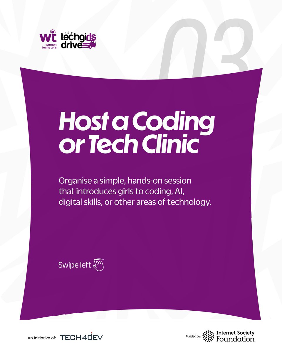 Tech4DevHQ's tweet photo. There’s more than one way to support the Tech Girls Drive!

No matter how you choose to get involved, your contribution can help more girls access the information, exposure, and encouragement they need to discover what is possible for them in technology and STEM.
.

Sign up to volunteer: https://t.co/icjGo4qnaN
.