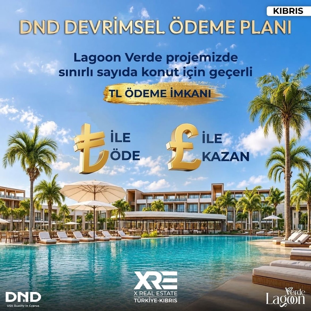 XREXrealEstate's tweet photo. Kıbrıs'ta devrimsel ödeme planı XRE Project'ten! Lagoon Verde projemizde TL ile öde, ₤ ile kazan avantajından yararlan. Sınırlı sayıda konut için geçerli bu fırsatı kaçırmayın! Daha fazla bilgi için bizimle iletişime geçin: 444 24 53

#XREProject #Lagoon... https://t.co/WqK1sgedqh