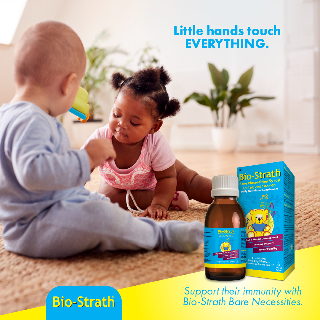 BioStrath_SA's tweet photo. Little explorers are busy discovering their world. 
Bio-Strath Bare Necessities provides 61 essential nutrients that support healthy growth, development and immunity as part of their daily routine. https://t.co/wFF6PoBw88