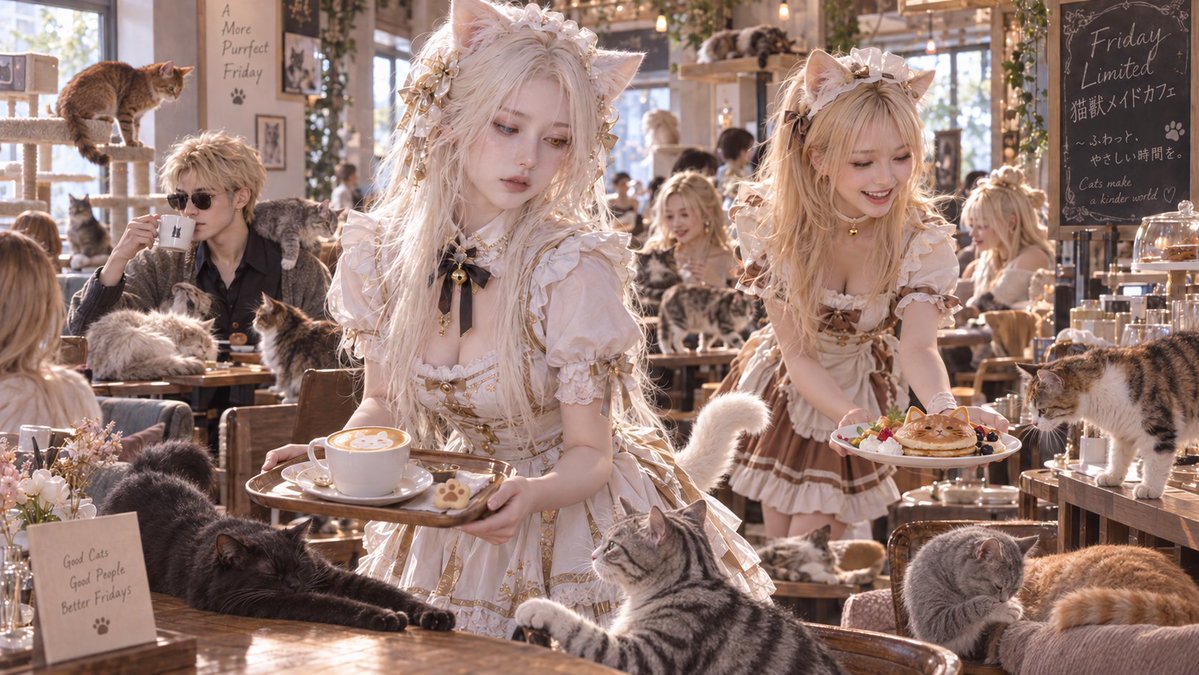 shigep202604's tweet photo. #金髪華金

今日は猫たちに癒されに来ました☕🐈🐾 https://t.co/gDTEgI4JPk