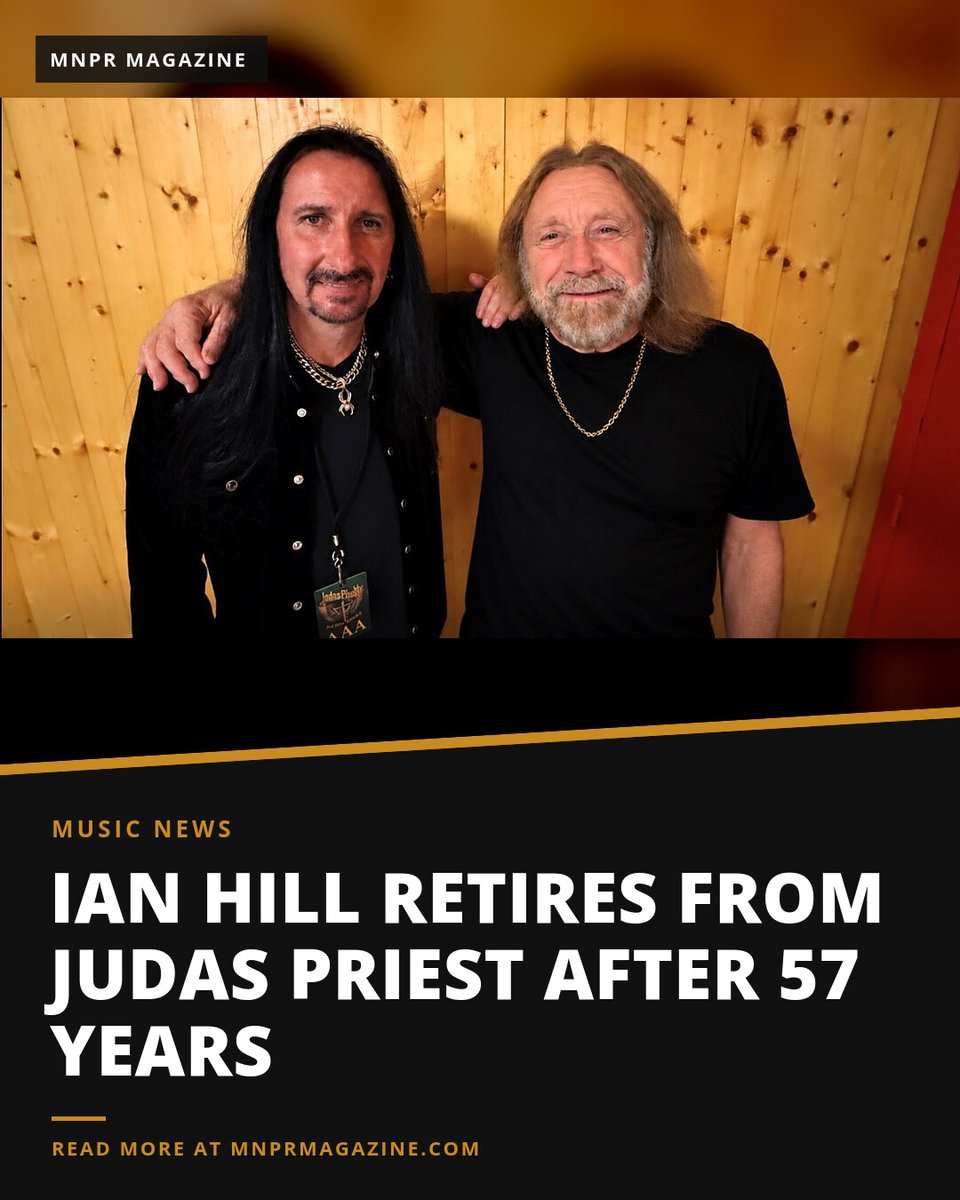 mnprmagazine's tweet photo. Judas Priest founding bassist Ian Hill is retiring from the band after 57 years, with Davey Rimmer of Uriah Heep and Elegant Weapons taking over on bass.

In a personal message, Ian revealed he has been battling advanced arthritis in his shoulders, hands and knees. A snapped tendon at the band’s recent Brussels show meant Davey had to step in for the London date at short notice.

“The obvious choice for my replacement is Davey. He’s a great bassist, and a genuinely nice bloke who’ll fit the job perfectly,” Ian said.

Read more on MNPR - https://t.co/bcCoTrrehJ

#JudasPriest #IanHill #DaveyRimmer