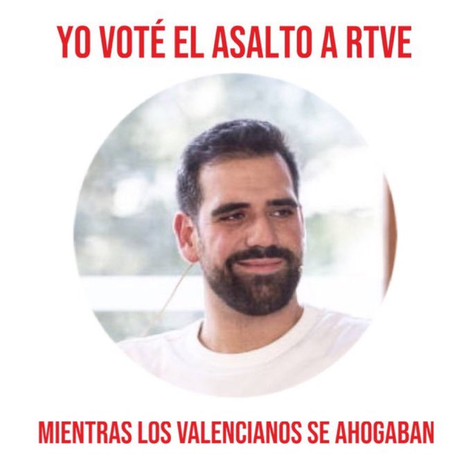 FACHARTRUMPUTIN's tweet photo. Víctor Camino estaba en el Congreso votando el asalto a RTVE mientras sus paisanos morían. https://t.co/K2BSeV4CZE