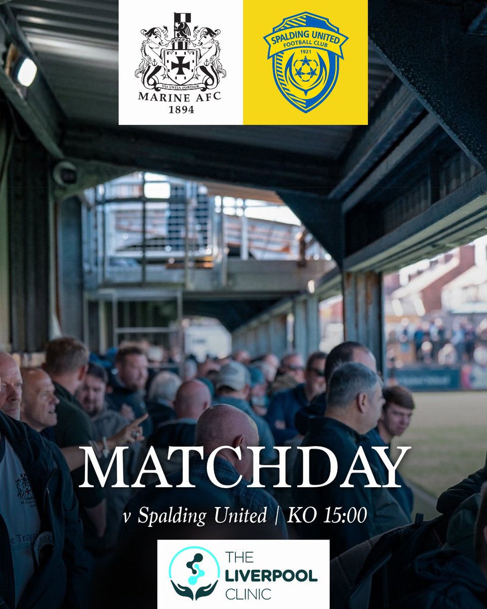MarineAFC's tweet photo. MATCHDAY in L23

🆚 | Spalding United
🗓️ | Sat 10 Oct 15:00
📍 | Marine Travel Arena
🎟️ | https://t.co/JQWNSKhkce
🎙️ | https://t.co/51QZR6qoSv

Sponsored by https://t.co/aCwfKOLxvS

#WeAreMarine | 📷 @shuttermire https://t.co/5yf8PhVGnR