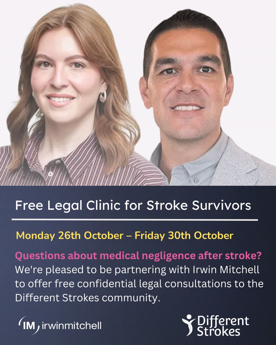 diffstrokes's tweet photo. 📅 26th to 30th October, 9am to 7pm

To book your free place:

England, Wales and Northern Ireland: 
Jessica Allen
📞 0203 040 3442
✉️ jessica.allen@irwinmitchell.com

 Scotland: 
Darren Deery
📞 0131 255 0581
✉️ Darren.Deery@irwinmitchell.com https://t.co/PxAdQ2ebEO