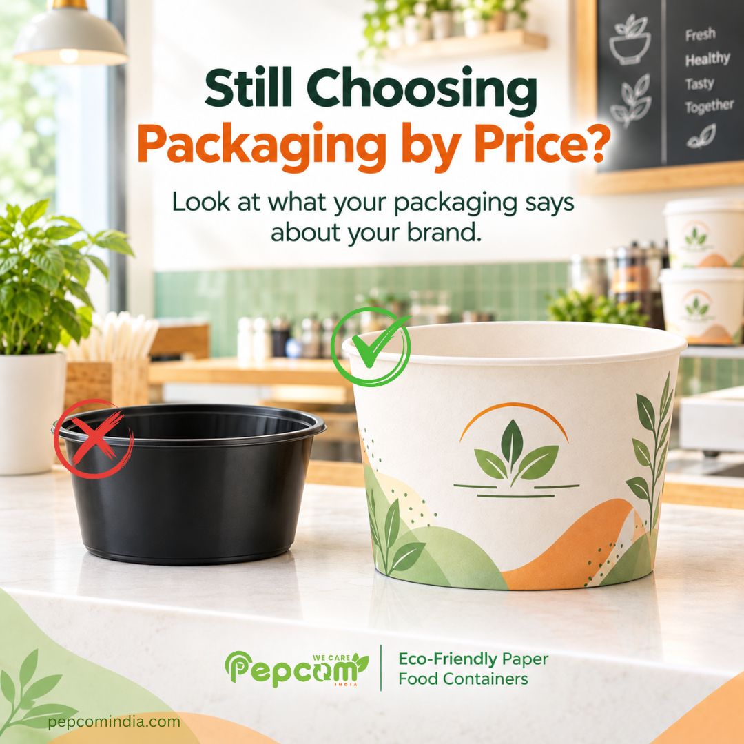 PepcomIND's tweet photo. Still choosing packaging by price?
Your packaging tells customers something about your brand before they take the first bite.
#Pepcom #FoodPackaging #BrandIdentity #EcoFriendlyPackaging #SustainablePackaging #RestaurantBusiness #CloudKitchen #FoodDelivery #BrandBuilding https://t.co/d7Z0pMFLaR