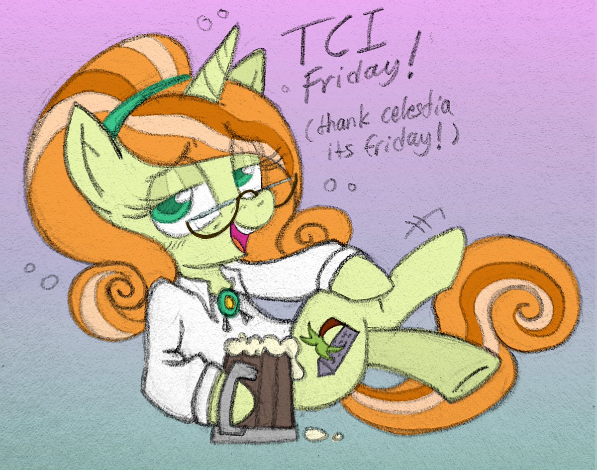 cherrypone2026's tweet photo. thank celestia it's friday everypony 🍻 wishing you all a great day and beautiful weekend! https://t.co/Ax7q3bVu6S