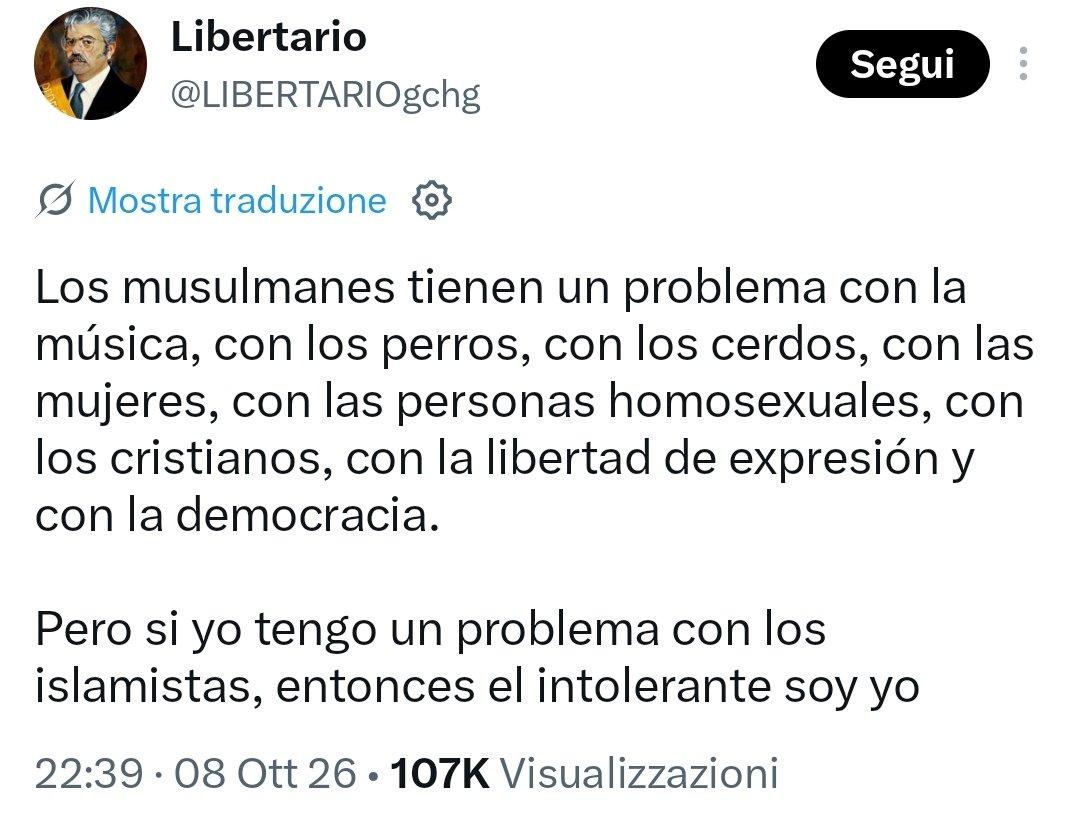 sconnesso_'s tweet photo. ▪️I musulmani hanno un problema con la musica, con i cani, con i maiali, con le donne, con le persone omosessuali, con i cristiani, con la libertà di espressione, con la democrazia

Ma se io ho un problema con gli islamisti, allora l'intollerante sono io▪️

Post da incorniciare🔲 https://t.co/Y389xIBWUX