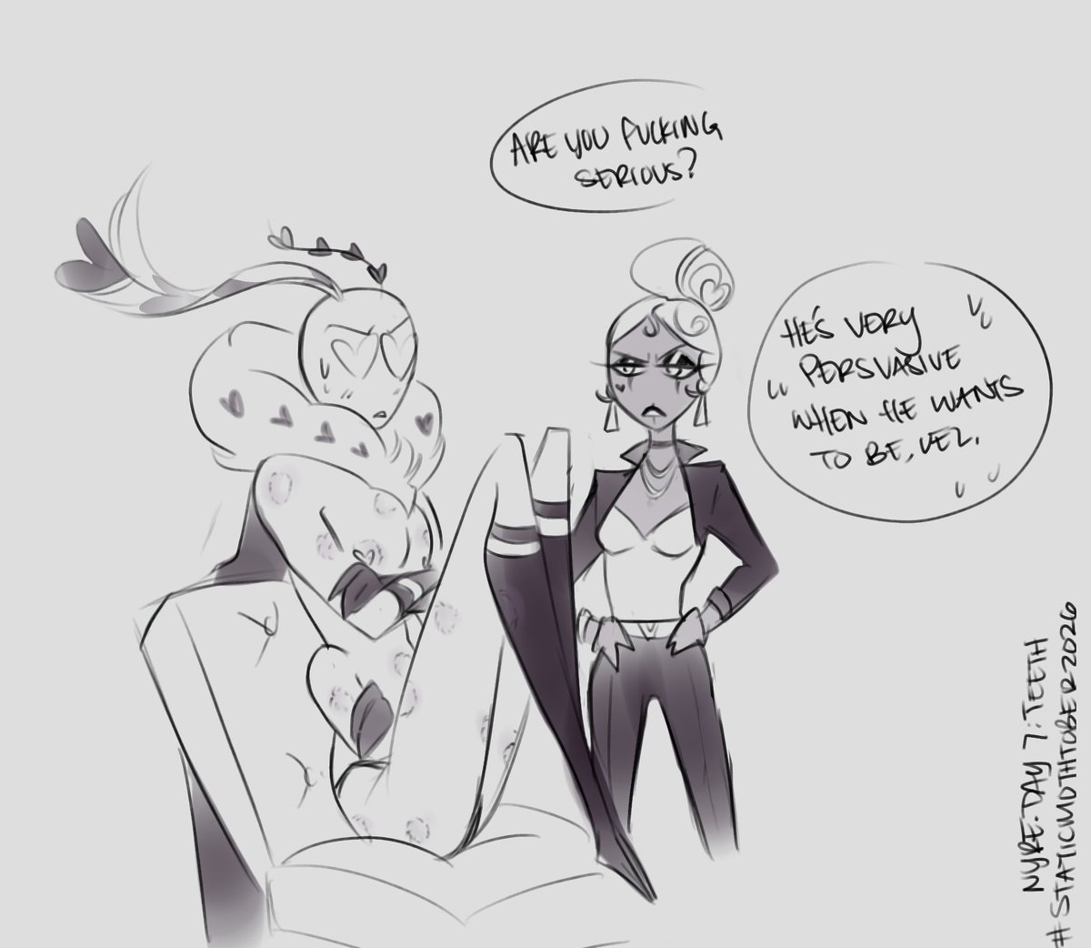 xnyre_'s tweet photo. #staticmothtober2026 day 7: teeth
They just can’t help themselves 🙂‍↔️ #staticmoth #hazbinhotel #vox #hazbinhotelvelvette #voxval
#hazbinhotelvalentino https://t.co/EeN2KUIv5x