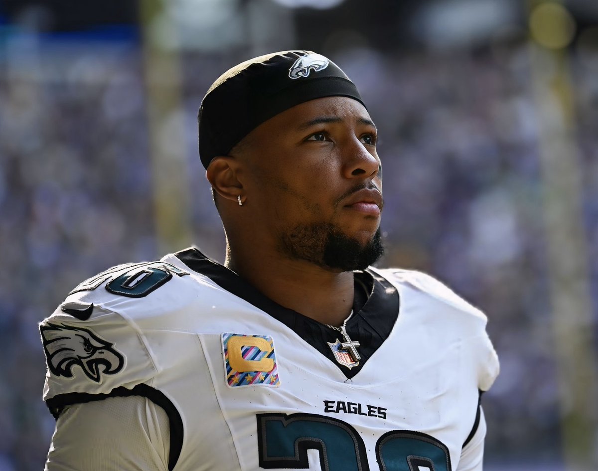 pheaglescentral's tweet photo. Eagles Mock Trade via @AtoZSportsNFL:

#Eagles receive:
• 2027 third-round pick (via PHI)
• 2027 fifth-round pick (via NYG)
• 2028 second-round pick

#Vikings receive:
• RB Saquon Barkley

Who says no? https://t.co/e1aCQq3w6S