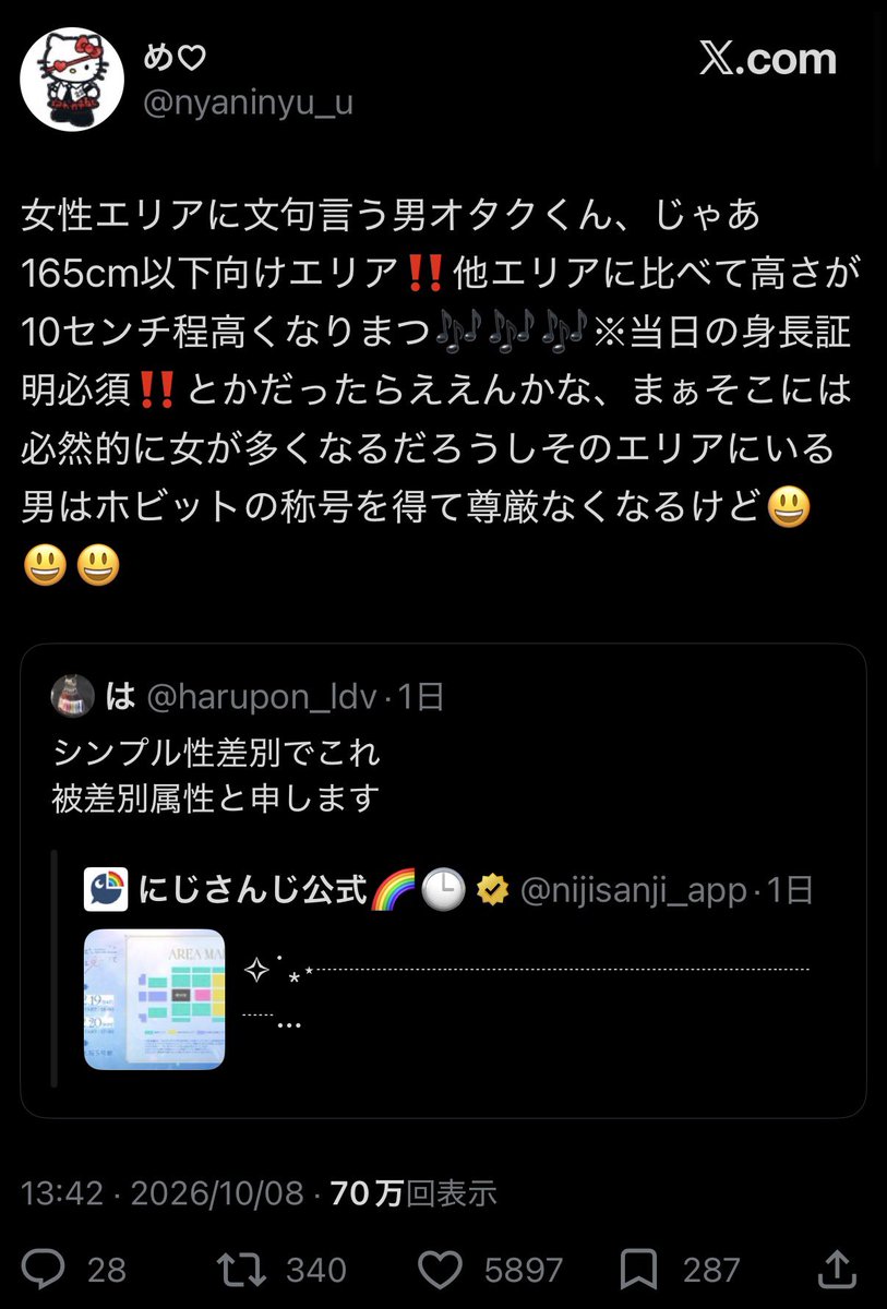 2Chain8279's tweet photo. 実はにじさんじの女性ファンの民度が悪すぎて隔離されてる説ある？？笑 https://t.co/YSrtGkCtIL