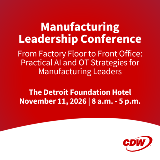 edtechjay's tweet photo. How do manufacturing leaders move from AI curiosity to real business impact? I'm excited to see @CDWCorp bring together experts for practical discussions on connected operations and transformation. Register today and be part of the conversation. https://t.co/fOP8zjWq4u https://t.co/L07bnDduhr