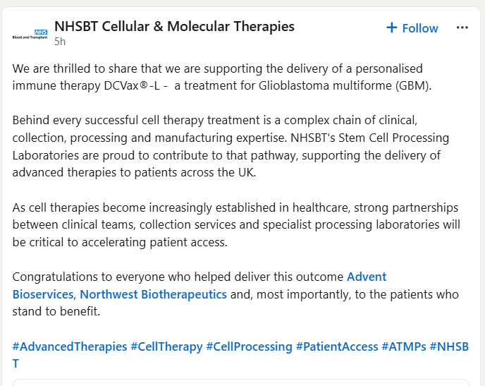 SouthernDrive21's tweet photo. $NWBO @MHRAgovuk @FDA @braintumourrsch @glioblastomaorg Clock is ticking for MHRA to pull the trigger on approval. https://t.co/3ScFYePcJn