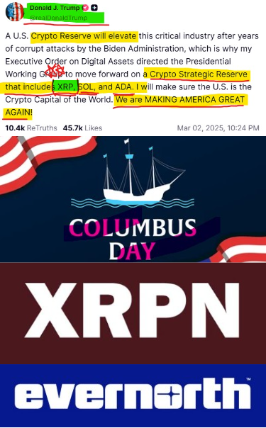 stoneiland's tweet photo. 💯맙소사 🚨 이건 직접 세어 보셔야 합니다. 꼭.

2025년 3월 2일.
미국 대통령이 ripple:native 를 이름으로 불렀습니다.
"XRP, SOL, ADA를 포함하는 전략적 비축."

그리고 2026년 10월 12일.
그날까지 정확히 589일입니다.

그런데 이날은 Evernorth의 나스닥 거래 개시 예정일이자,
콜럼버스 데이이기도 합니다.

여기서 끝이 아닙니다.
#Evernorth 의 합병 상대 이름은 Armada.
콜럼버스의 항해를 후원한 스페인 왕실,
그리고 훗날 역사의 상징이 된 스페인 무적함대(Spanish Armada).

589.
콜럼버스.
Armada.
그리고 XRP.

물론 이 모든 것이 의도적으로 설계됐다는 증거는 없습니다.
하지만 우연이 겹칠수록 사람들은 패턴을 찾게 됩니다.

이건 정말 우연의 조합일까요,
아니면 우리가 아직 모르는 이야기에 의미를 부여하고 있는 걸까요?  🌜🌓🌕✨
