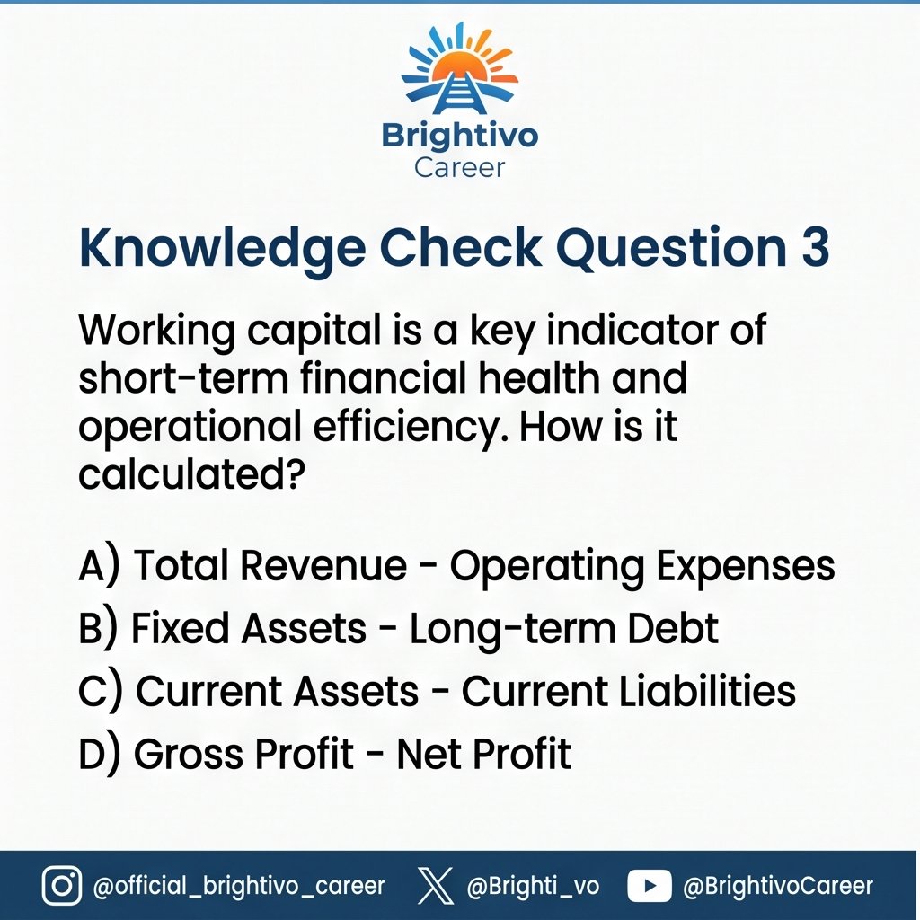 Brighti_vo's tweet photo. Mastering key business concepts is essential for growth.
Take this quick Knowledge Check on Balance Sheets, Trade vs. Commerce, and Working Capital. Review the slides to test yourself!
#Finance #BusinessKnowledge #ProfessionalDevelopment https://t.co/7MwwaUkI56