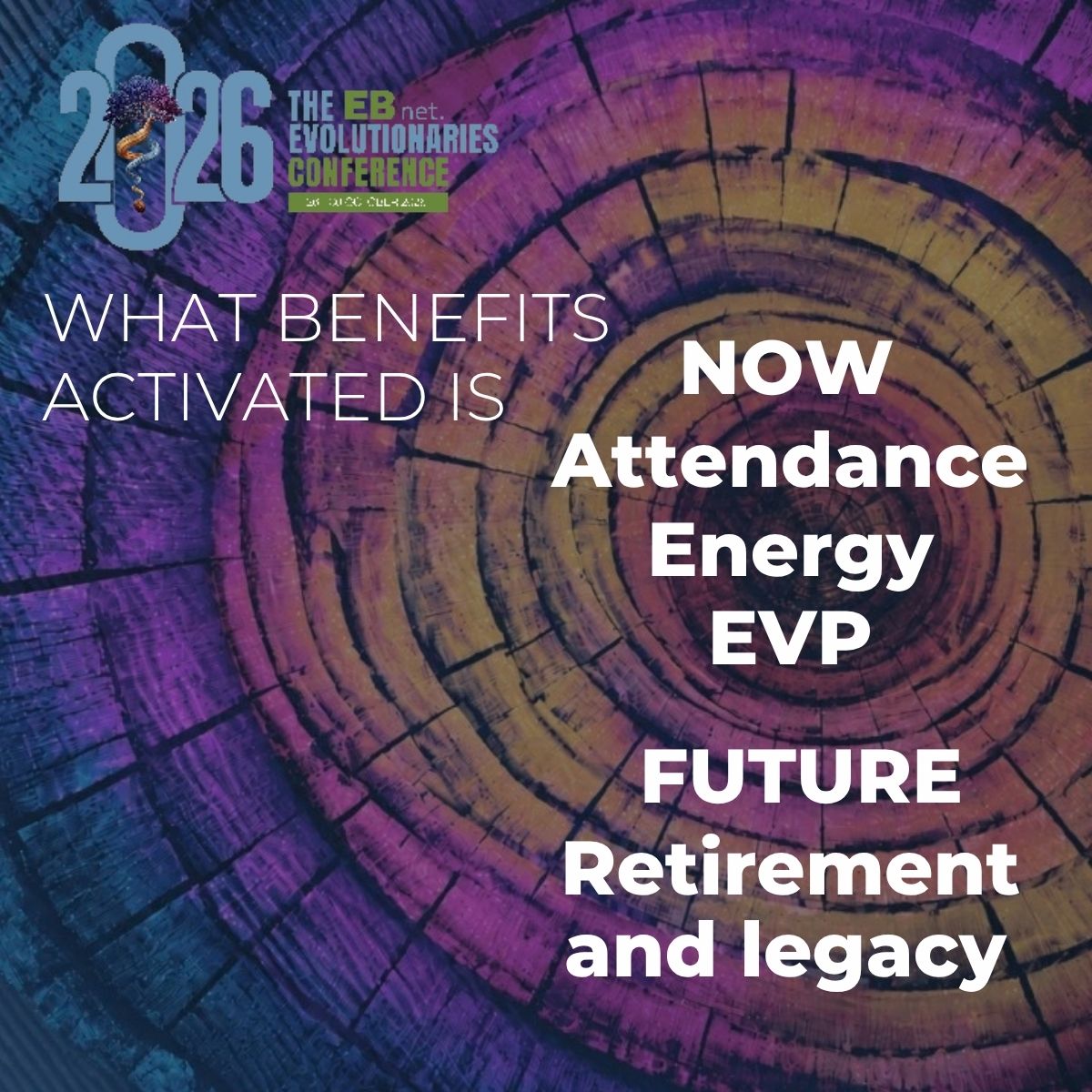 EBnetwork's tweet photo. 16 days. That's all.

If you haven't registered for the EBnet Evolutionaries Conference 2026 yet - today's the day. 🎯

Free · Virtual · 26–30 Oct
https://t.co/6JCCzleL2k 

#BenefitsActivated #EBnet #FinancialConfidence https://t.co/zem6IyAiGE