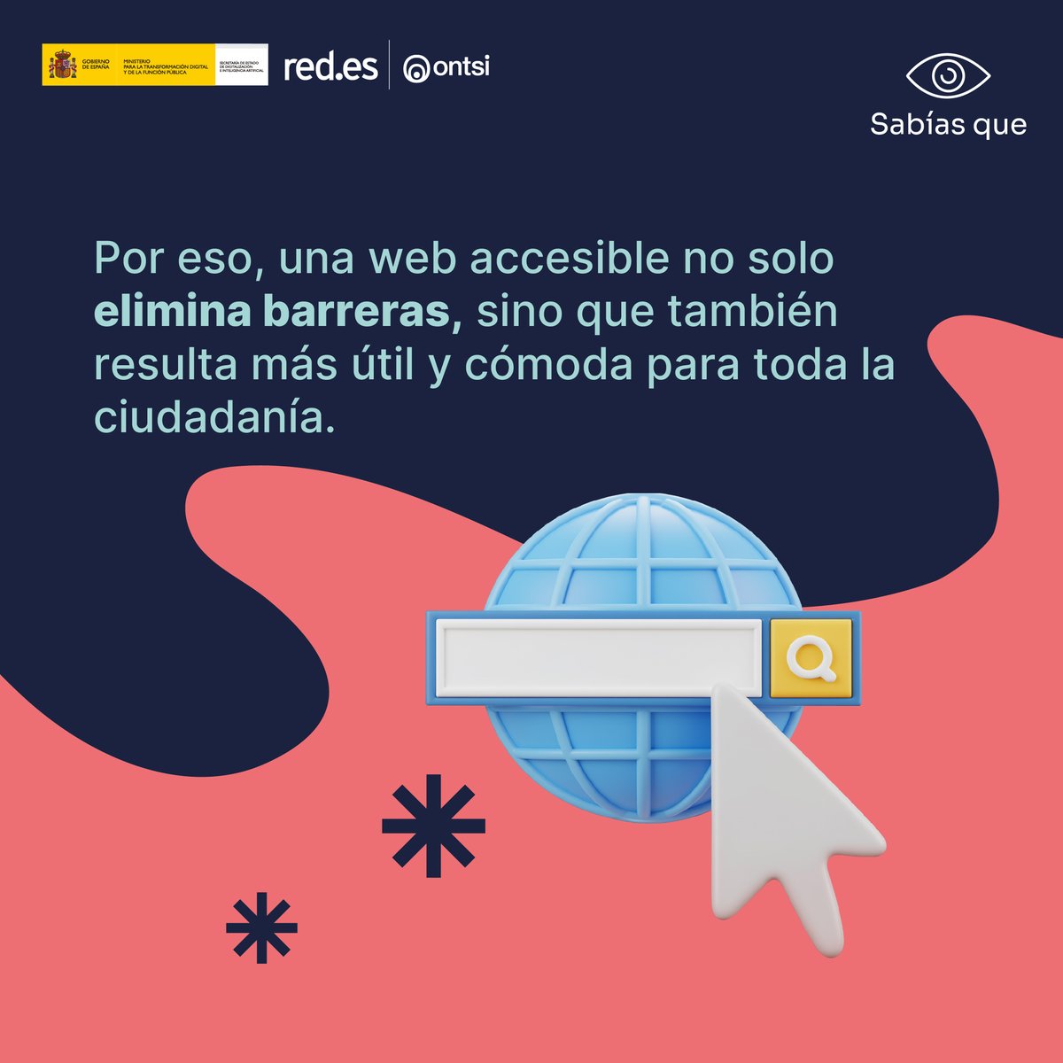 Ontsi's tweet photo. 🌐 La accesibilidad digital nos beneficia a todos

💻Diseñar webs y servicios fáciles de usar, comprender y navegar permite que más personas accedan a la información sin barreras

✨Porque una experiencia digital mejor es una experiencia para todos https://t.co/pZ2l8Qgvgw