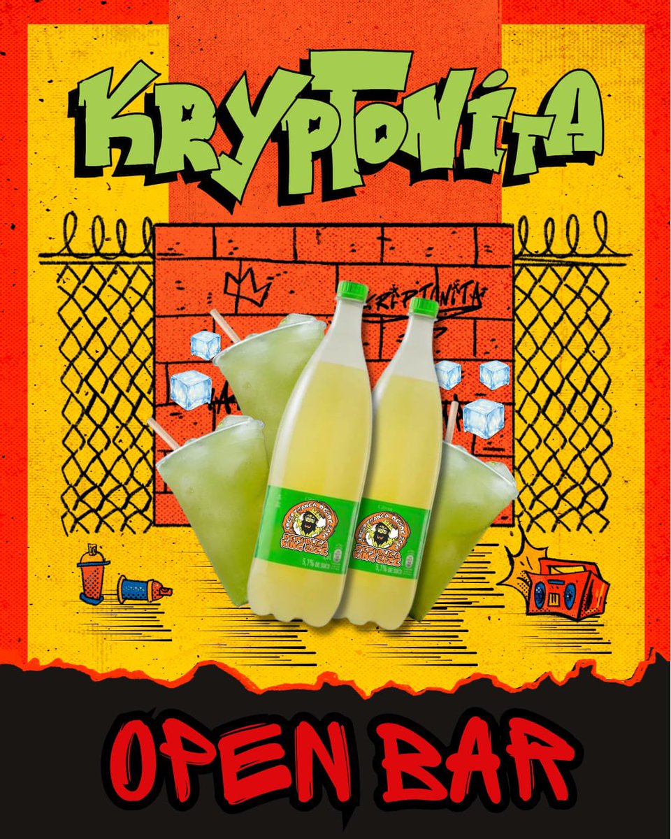 KingSizeRep's tweet photo. Se tem rolê da King Size é ÓBVIO que vai ter Kryptonita!🧡🖤🤪
 A bebida de rep mais tradicional tá confirmada junto com aquela original geladinha...🧊👅
 Não mosca! Já separa seu tirante e caneca porque dia 13/11 tem Clandestino, o bagui vai ser ficar mais loco que o superman!! https://t.co/s80K8qWEhF