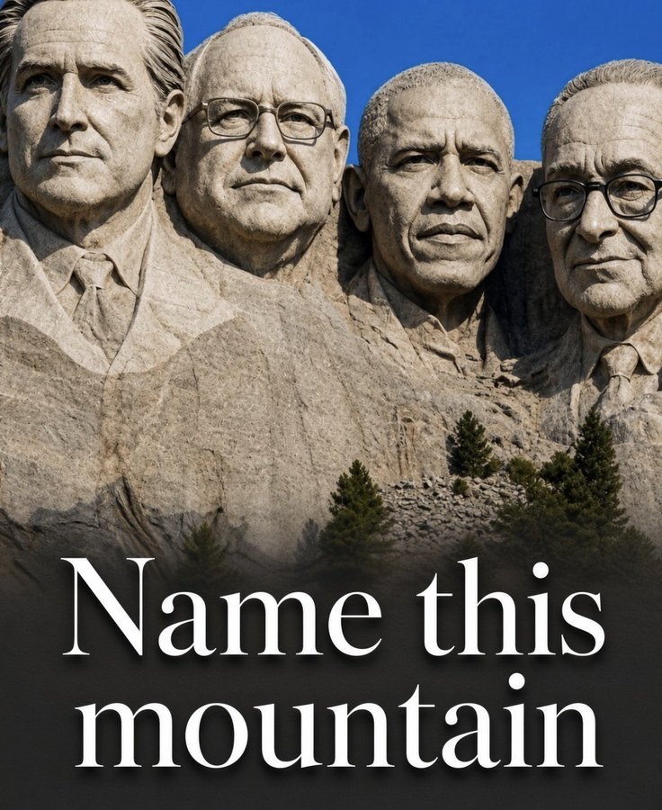 Taryn018Kis_'s tweet photo. Four faces carved into the rock, and none of them are the ones on the real mountain. People are already renaming it. What would you call this one? https://t.co/3uzH8x4mui