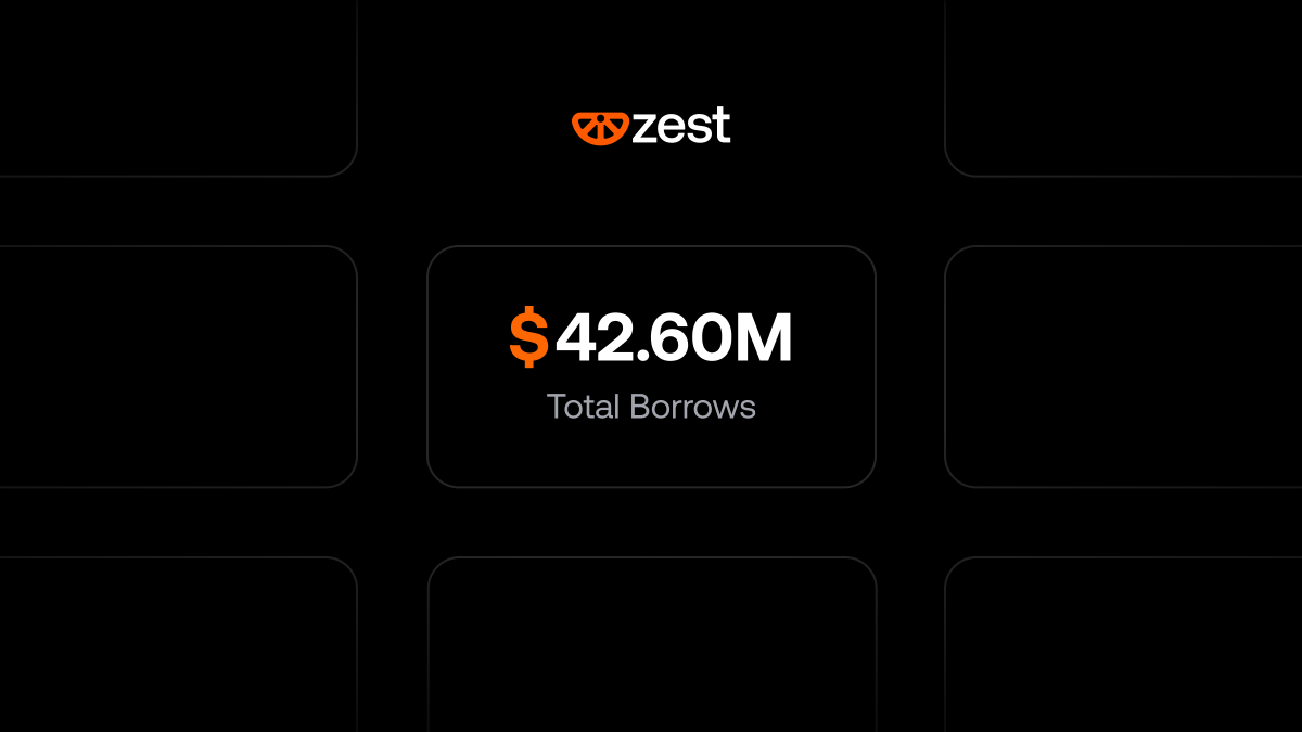 ZestProtocol's tweet photo. Over $40M is now borrowed on Zest Protocol @Stacks Market.

A new all time high. https://t.co/Cm1M2RSsQG