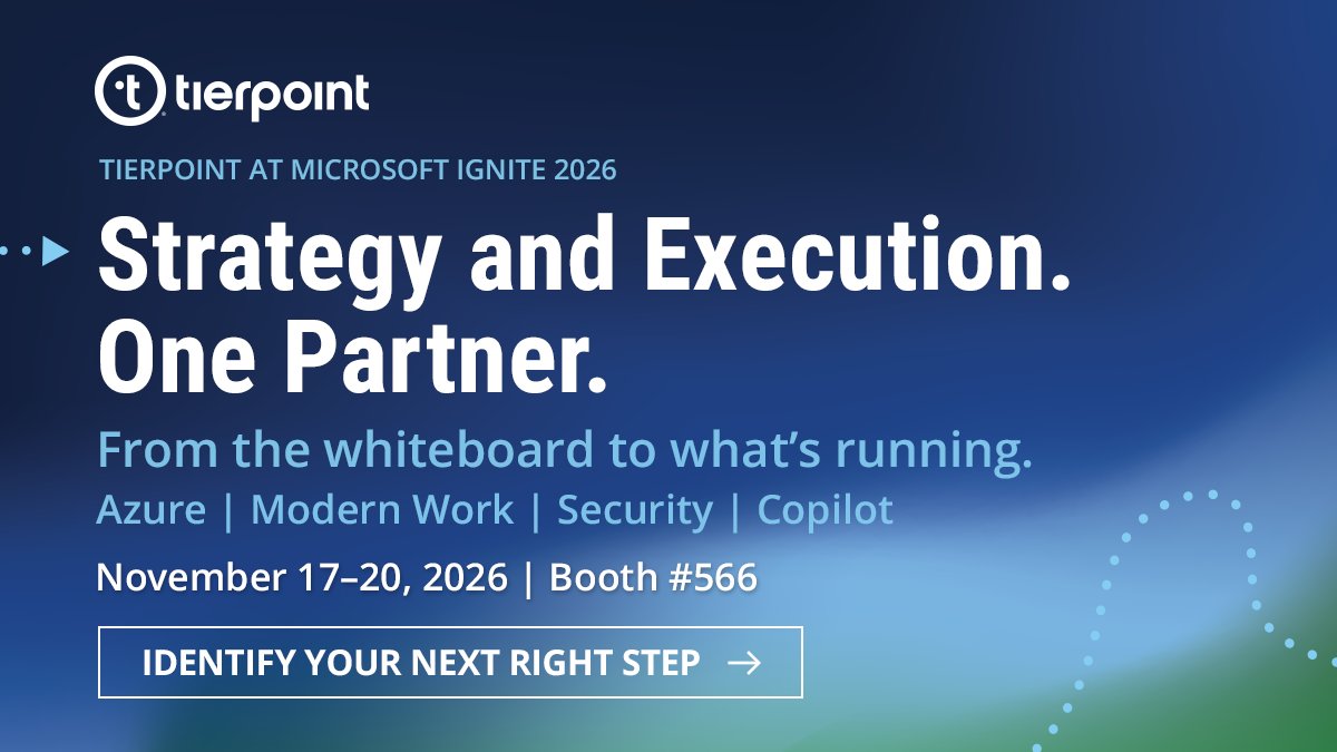 tierpoint's tweet photo. TierPoint will be at Microsoft Ignite 2026 in San Francisco! Join us Nov 17-20, and stop by booth #566, as we dive into how to prepare your organization to accelerate their Microsoft journey from migration to AI. #TierPoint #MicrosoftIgnite #MSIgnite https://t.co/g3rkzjTsin