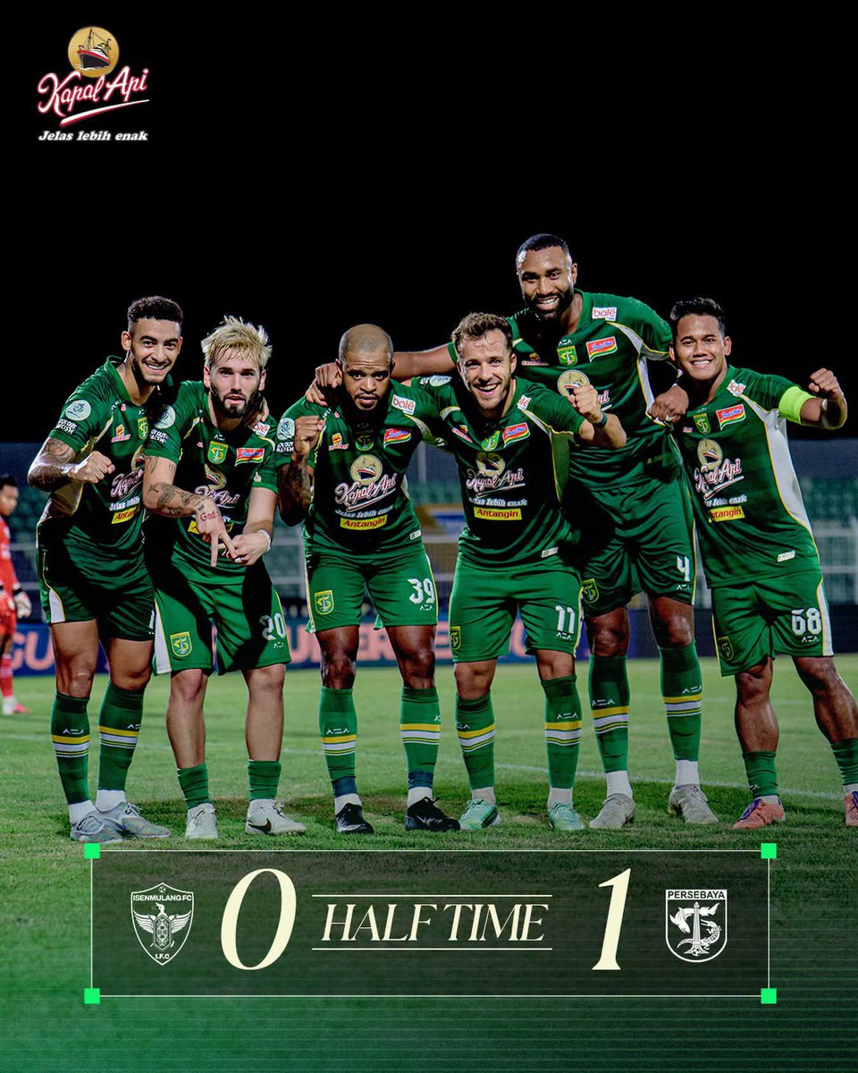 Komunitas_Bonek's tweet photo. Half Time | PERSEBAYA Surabaya 1 vs 0 ISENMULANG FC Kalteng | β½ Alex Martins Ferreira 45+3' (P) | Di Std. PKOR Sumpah Pemuda, Bandar Lampung | #BriSuperLeague #PersebayaDay #KamiBonek #KitaPersebaya #SalamSatuNyaliWani https://t.co/4viYC78Wc4
