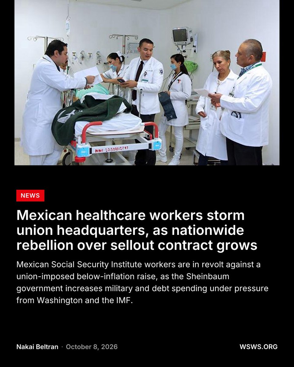 Andre__Damon's tweet photo. Workers of the Mexican Social Security Institute (IMSS) forced open the gate of their own union headquarters on Zamora Street on the night of October 1, after more than nine hours of marching and blocking roads in Mexico City. https://t.co/MKNRWXpHUV