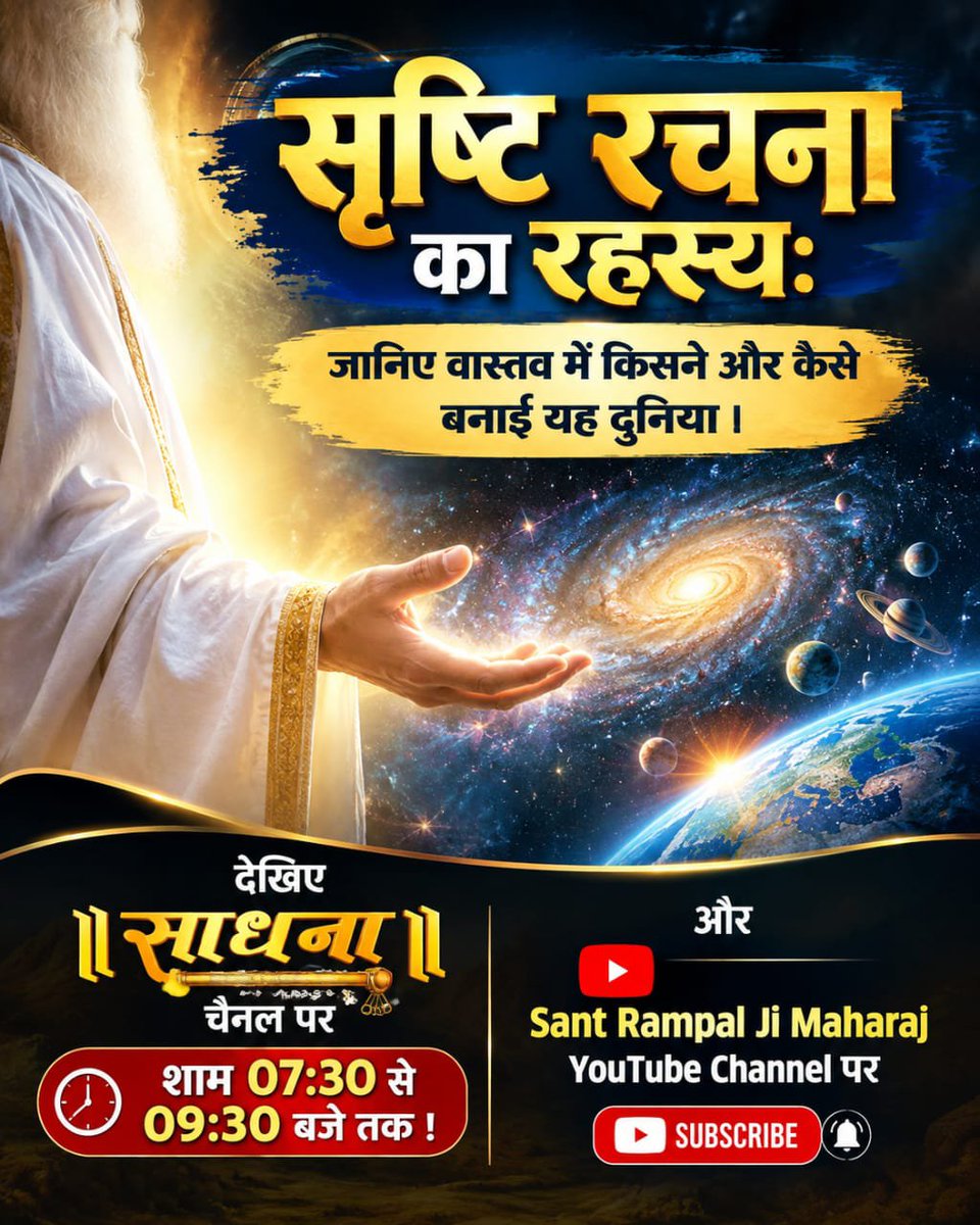 SurajMujalde's tweet photo. #Spiritual_Debate
🌿काल के जाल से निकलने का मार्ग जानने के लिए देखना ना भूलें अगली डिबेट 10, 11 अक्टूबर (दिन शनिवार, रविवार) को शाम 7:30 से 9:30 बजे तक साधना टीवी और Sant Rampal Ji Maharaj यूट्यूब चैनल पर।
👉SantRampalJiVsAllGuru https://t.co/jfF5DywKDc